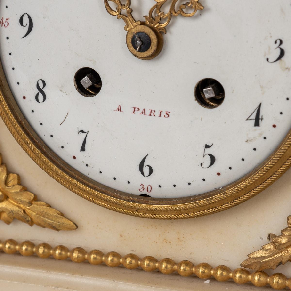 18th Century French Gilt Bronze & Marble Clock By Rouvière A Paris c.1780 For Sale 6