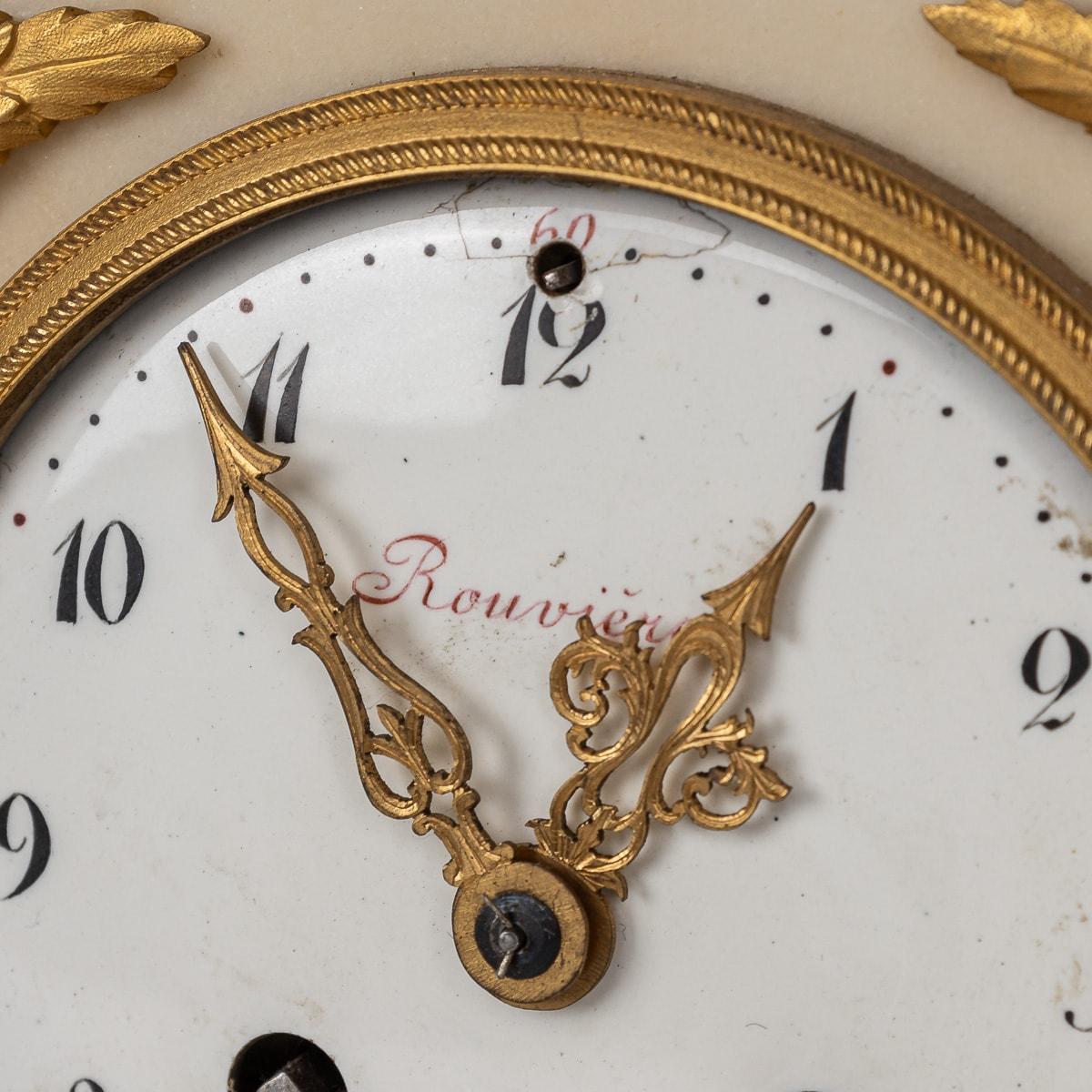 18th Century French Gilt Bronze & Marble Clock By Rouvière A Paris c.1780 For Sale 7