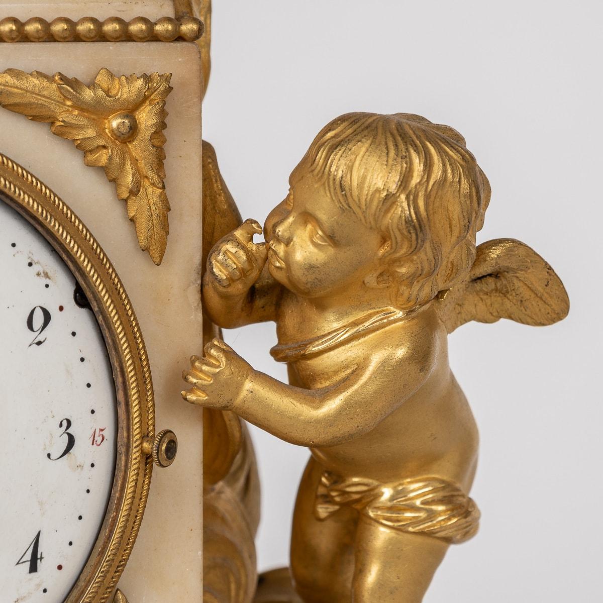 18th Century French Gilt Bronze & Marble Clock By Rouvière A Paris c.1780 For Sale 10