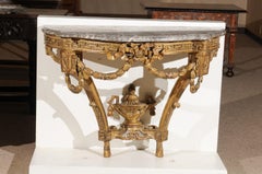 18th Century French Giltwood Console with Marble Top