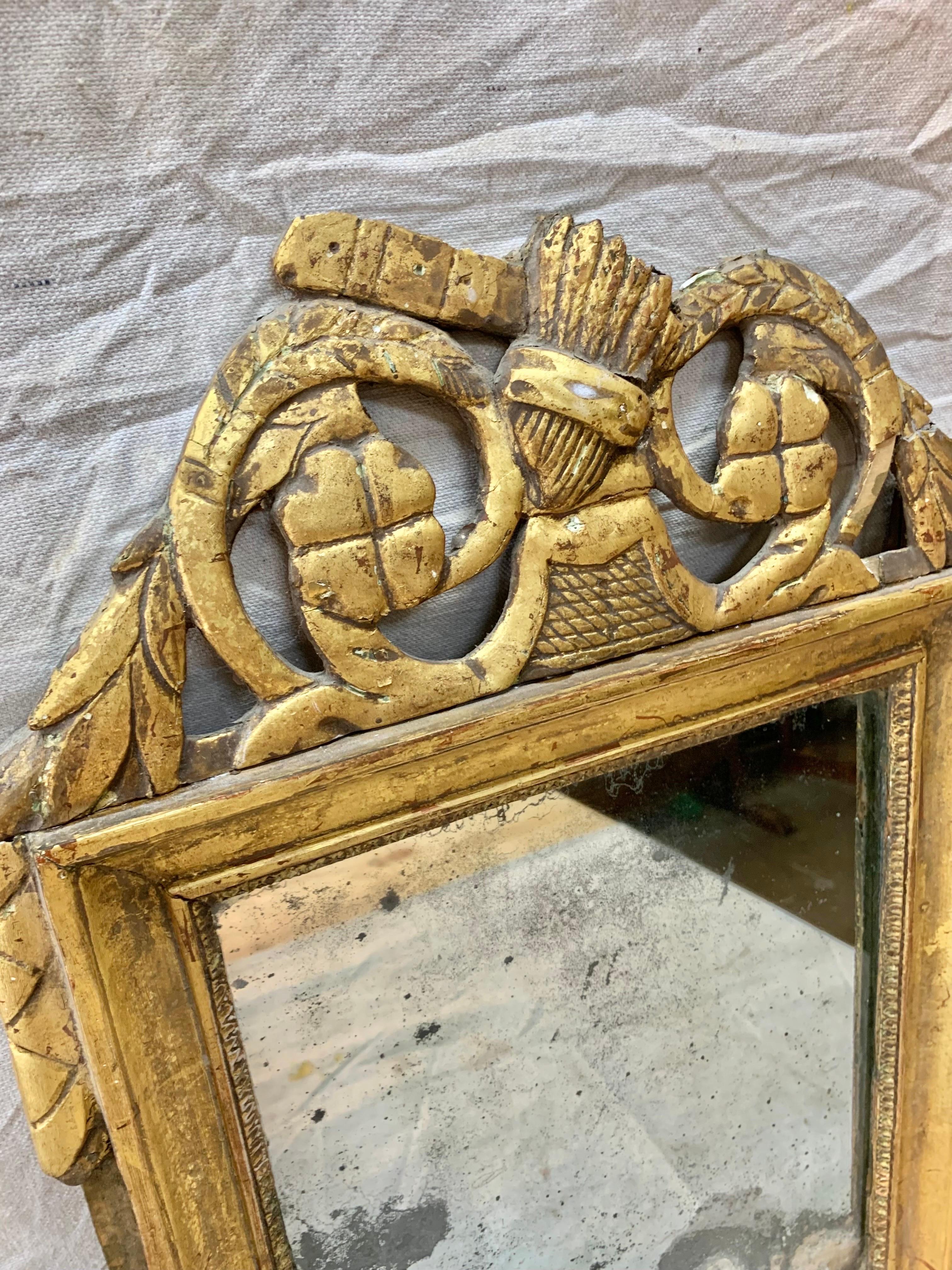18th Century French Giltwood Wall Mirror For Sale 2