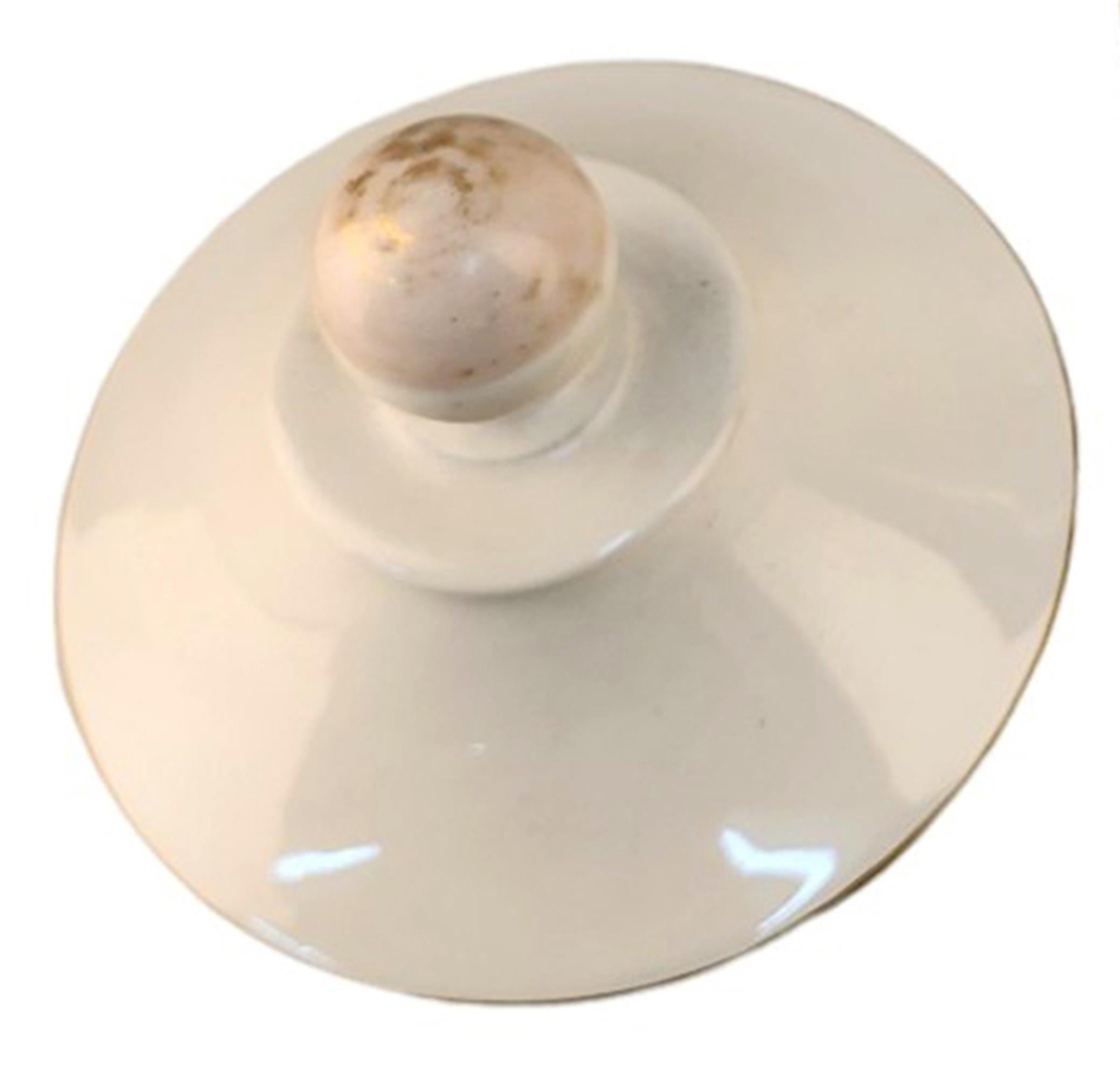 Ceramic 18th Century French Glazed Porcelain Apothecary/Pharmacy Jar - 'CER: GALENI' For Sale