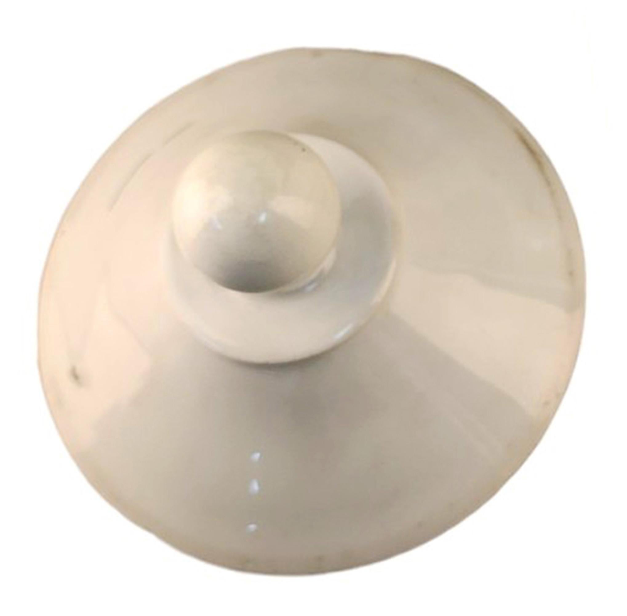 18th Century French Glazed Porcelain Apothecary/Pharmacy Jar - 'EXT: ALOËS S:' For Sale 2
