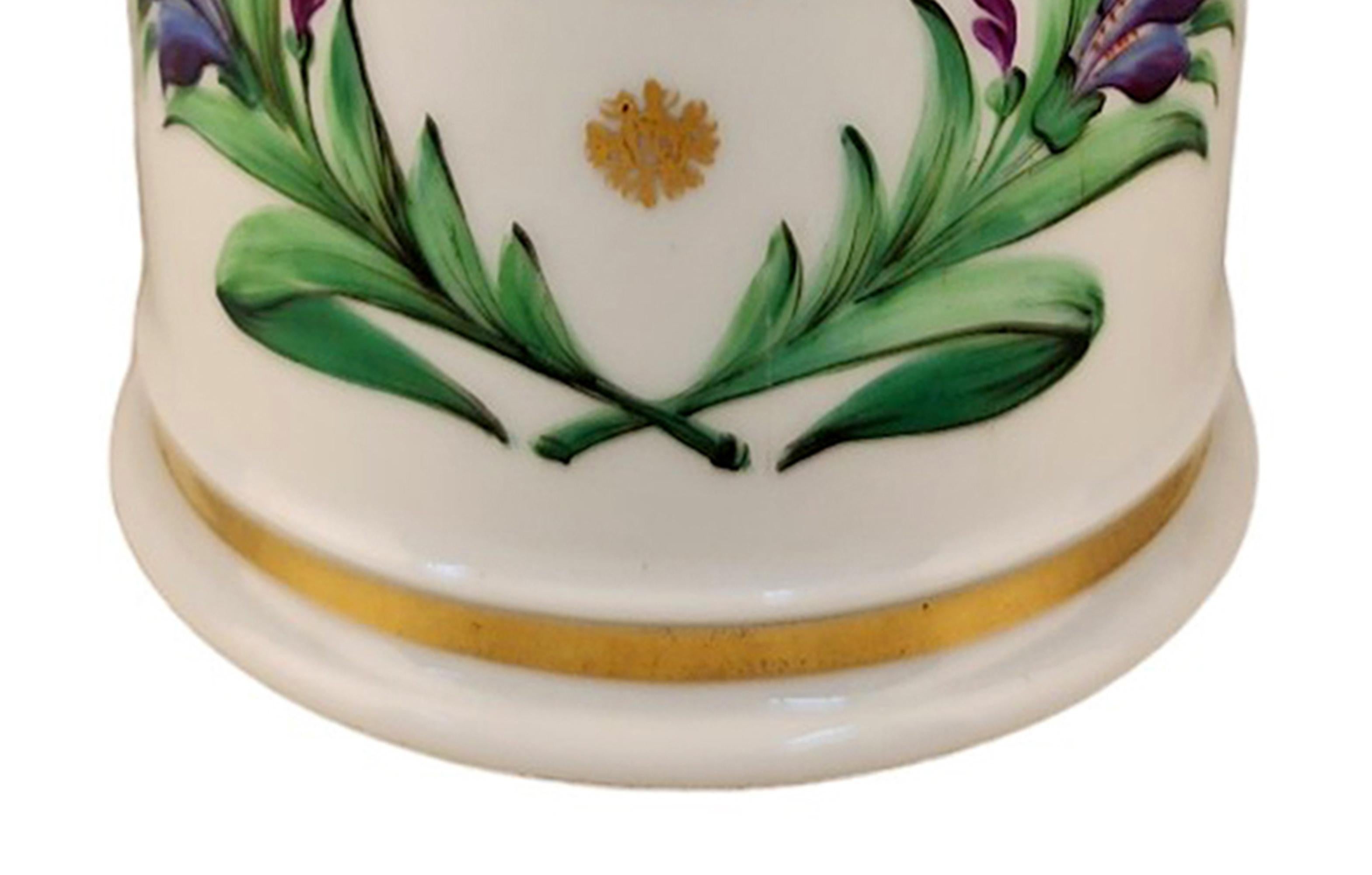 18th Century French Glazed Porcelain Apothecary/Pharmacy Jar - 'EXT RIIABAR' In Good Condition For Sale In North Miami, FL