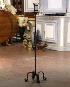 18th Century French Gothic Forged Wrought Iron Candle Holder