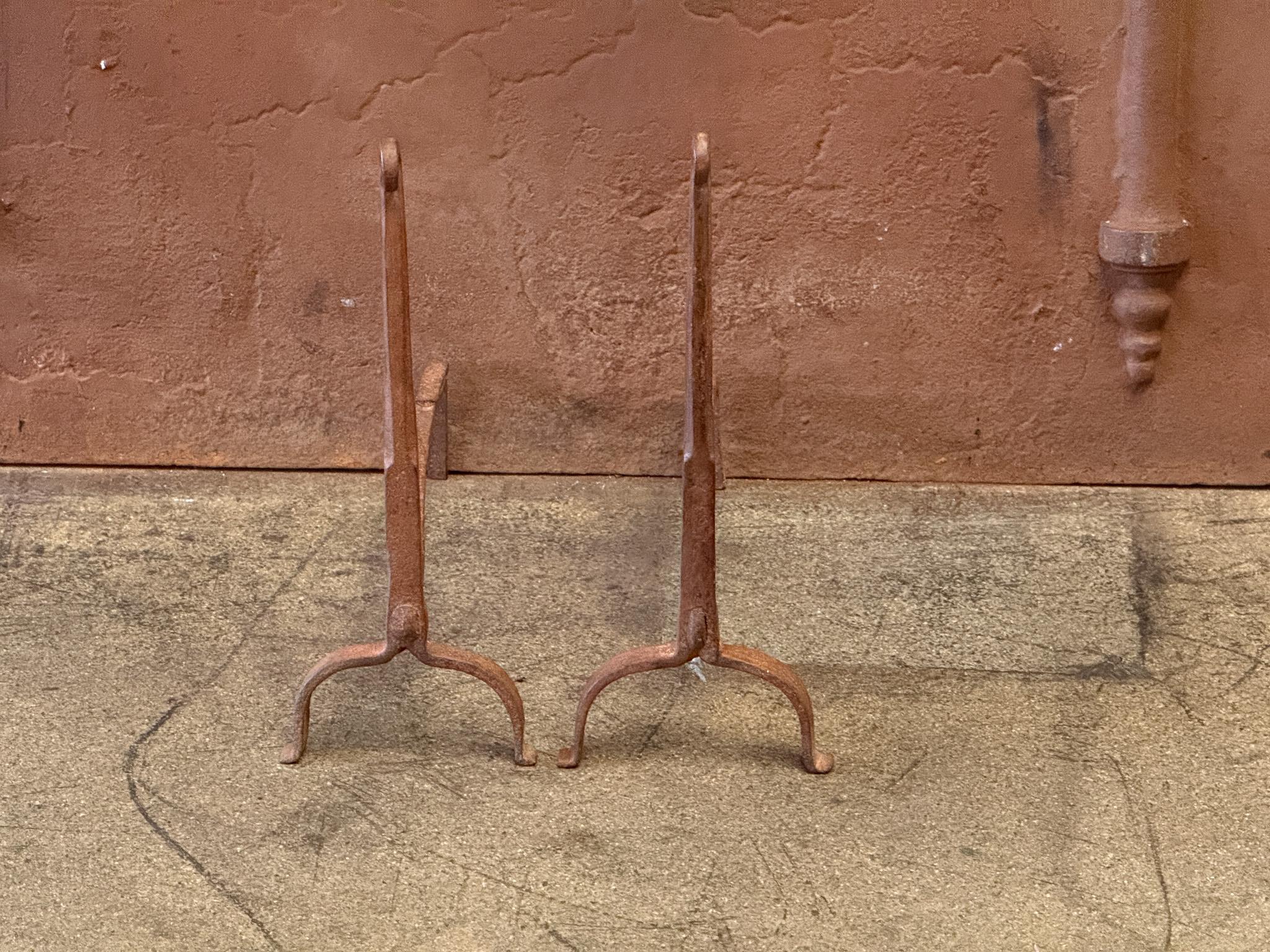 18th Century French Gothic Style Andirons or Firedogs In Good Condition For Sale In Soest, NL
