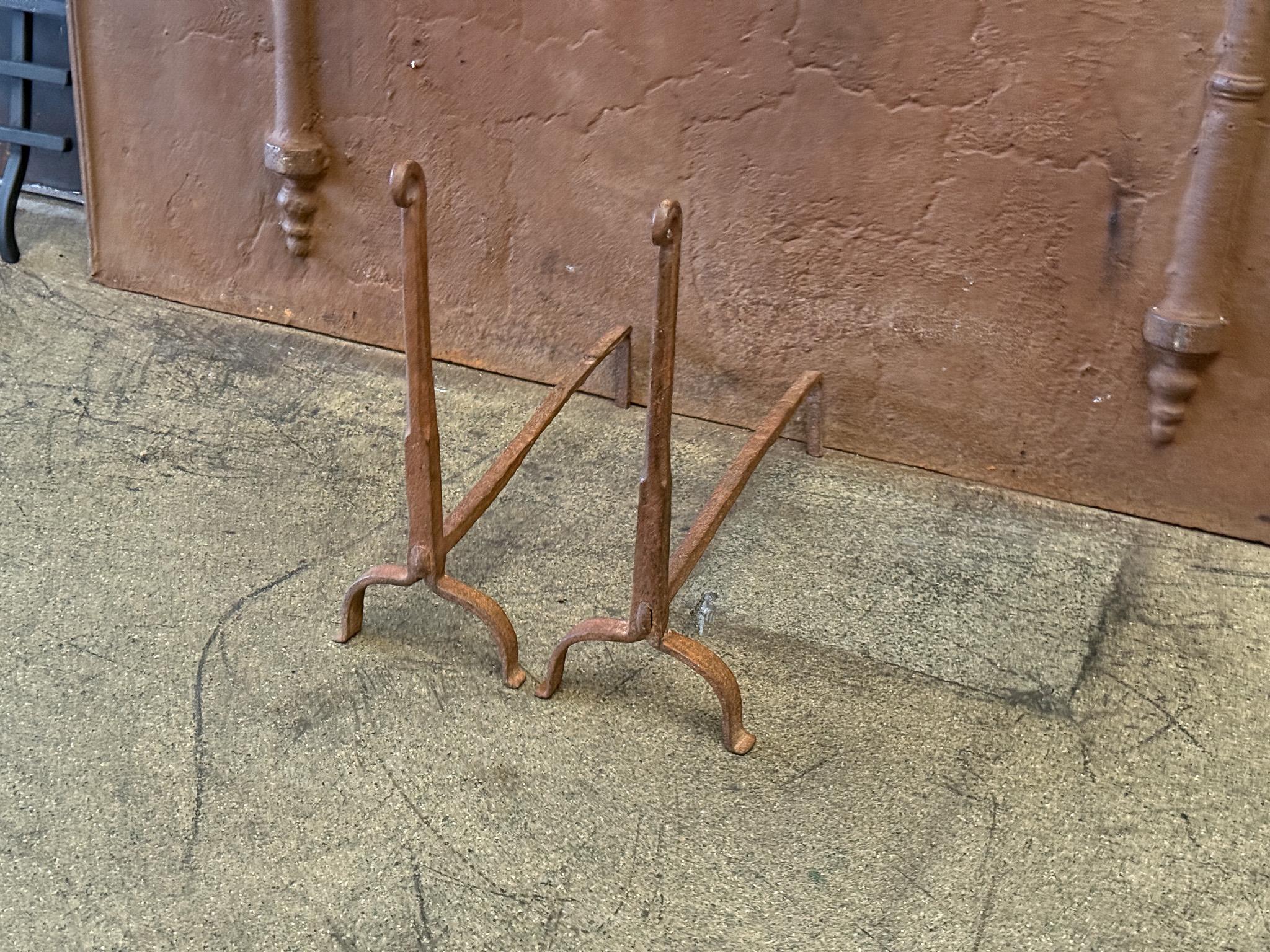 18th Century French Gothic Style Andirons or Firedogs For Sale 1