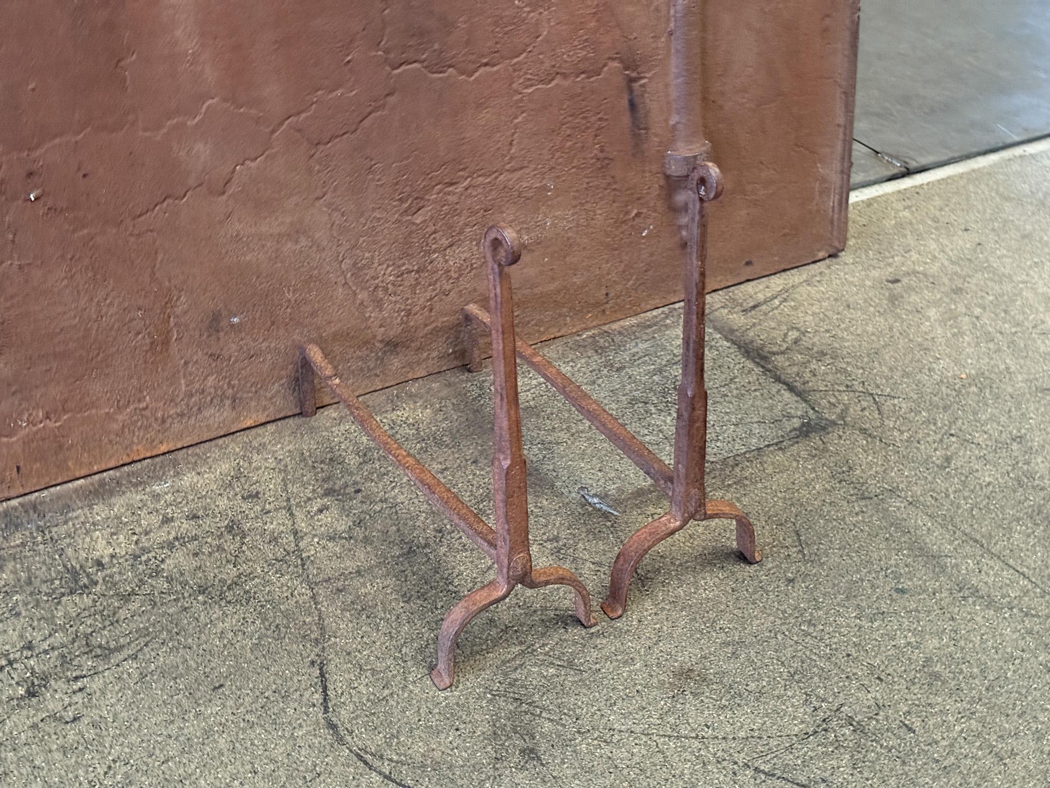 18th Century French Gothic Style Andirons or Firedogs For Sale 2