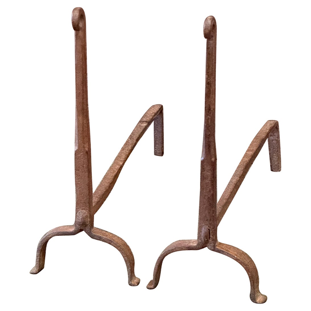 18th Century French Gothic Style Andirons or Firedogs