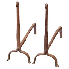 18th Century French Gothic Style Andirons or Firedogs