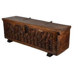 Antique 18th Century French Gothic Style Blanket Chest or Bench