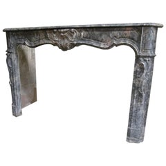 18th Century French Grey Minervois Marble Fireplace Mantel