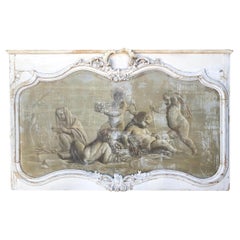 18th Century French Grisaille Overdoor Painting
