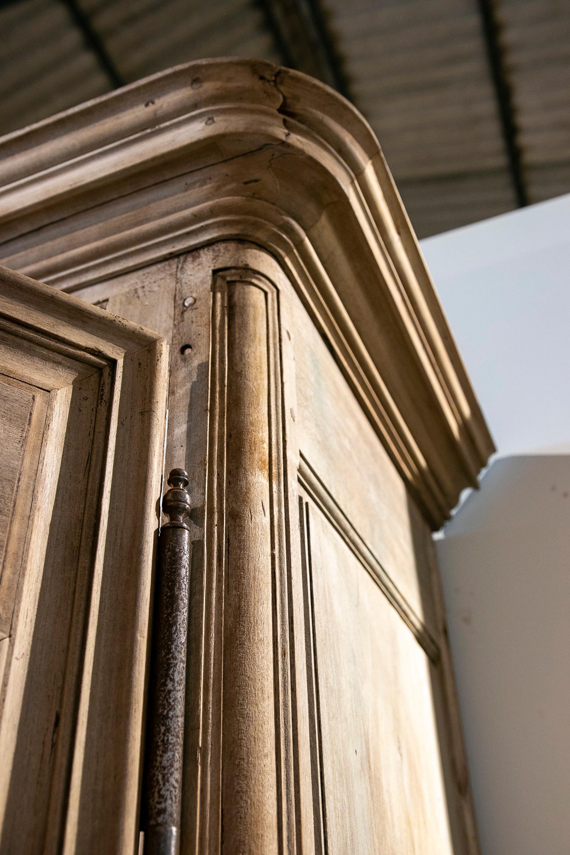 18th Century French Hand-Carved Walnut Wardrobe with Two Doors 7