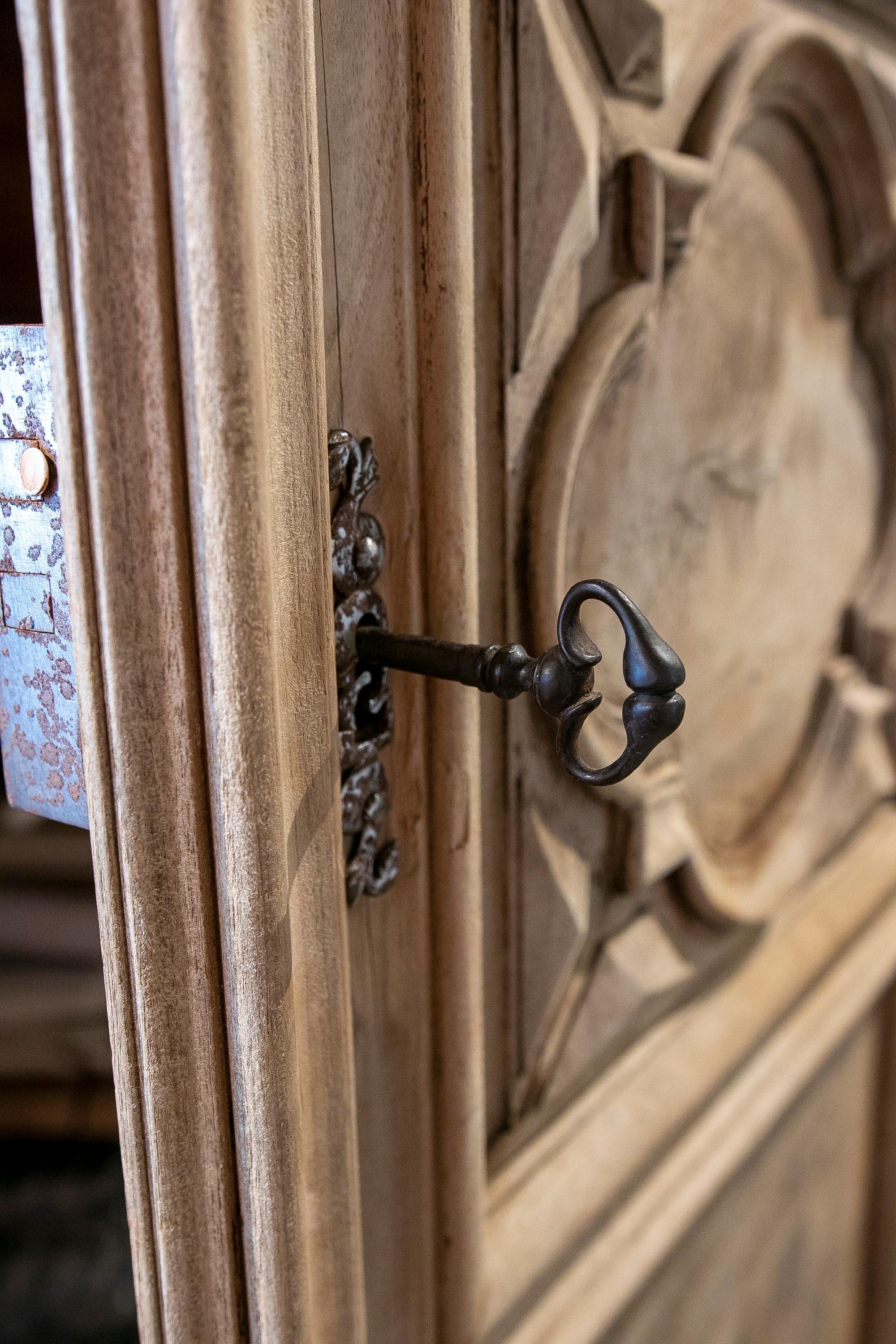 18th Century French Hand-Carved Walnut Wardrobe with Two Doors 10