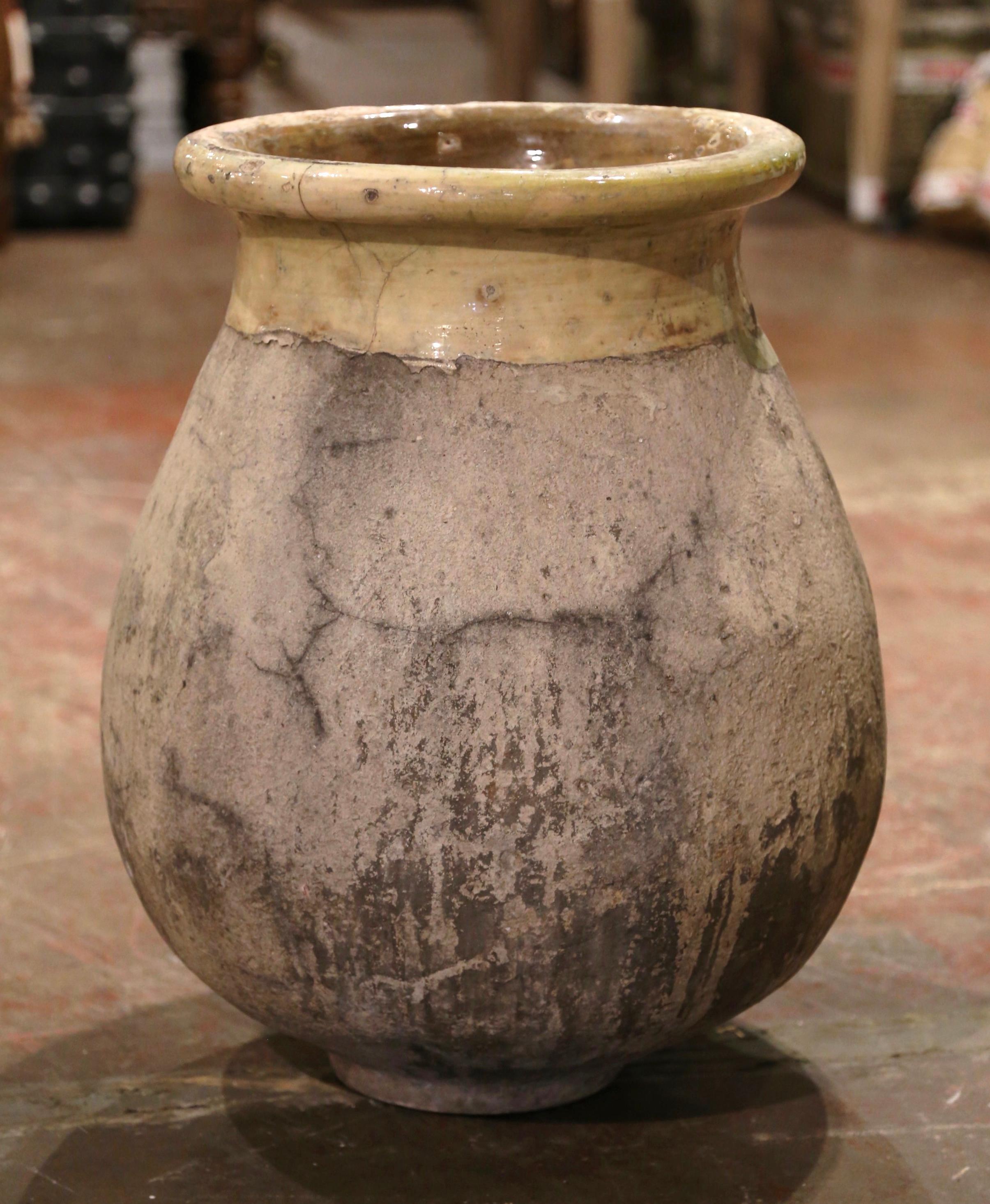 Earthenware 18th Century, French, Hand Crafted Terracotta Olive Jar from Biot Provence