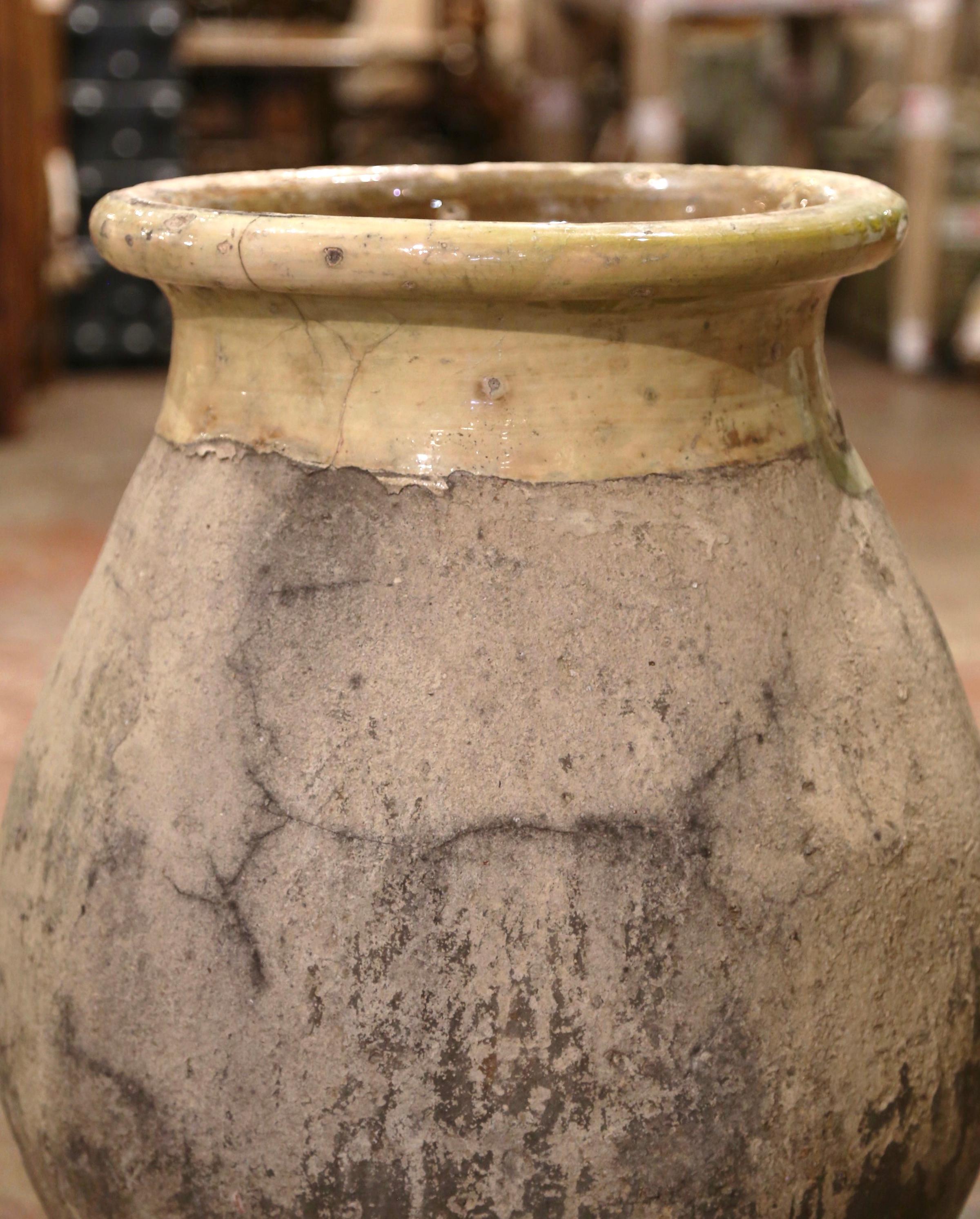 18th Century, French, Hand Crafted Terracotta Olive Jar from Biot Provence 1