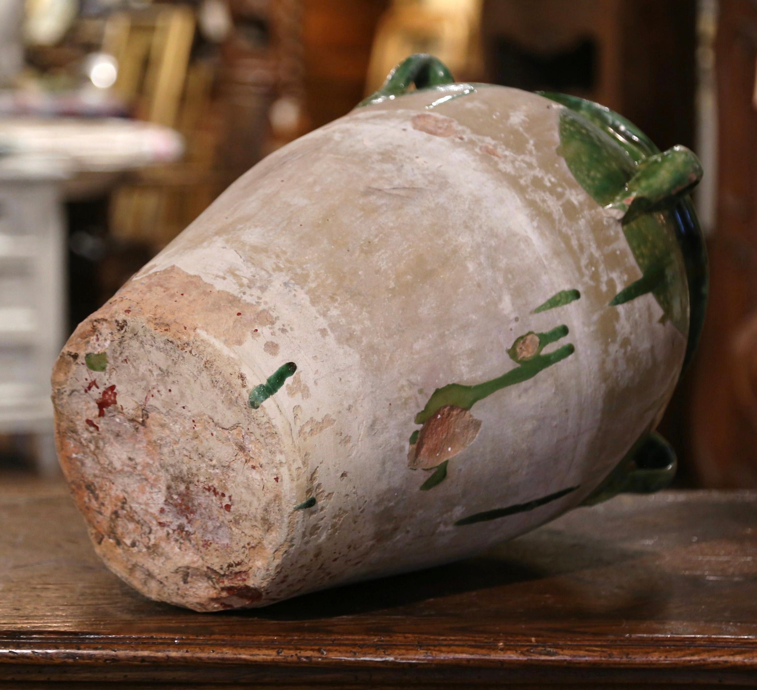 18th Century, French, Hand Crafted Terracotta Olive Jar from Provence 2