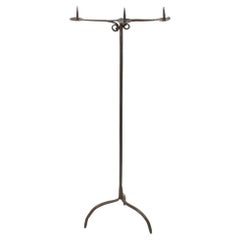 18th Century French Hand Forged Iron Candleholder