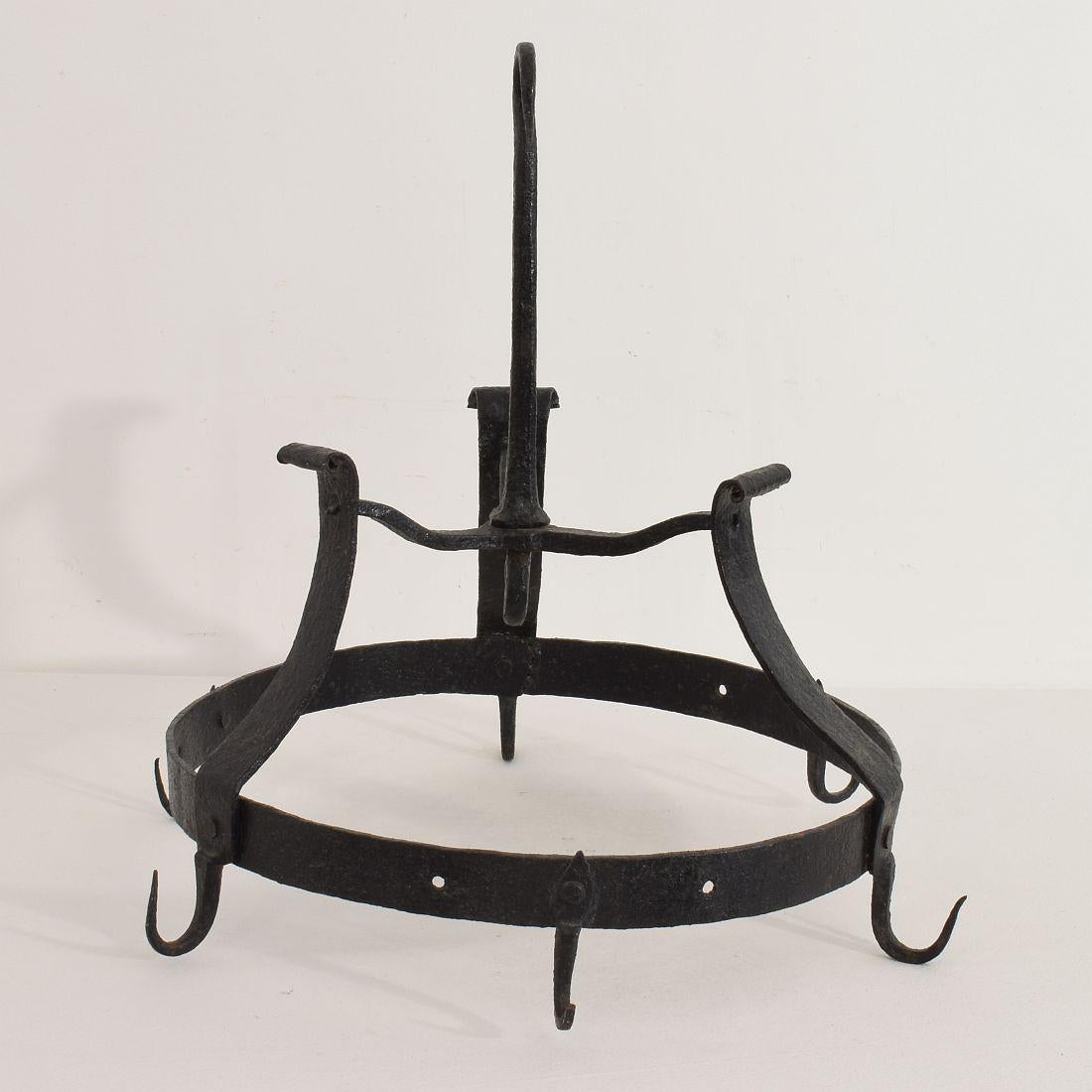 Primitive 18th Century French Hand Forged Iron Game Rack