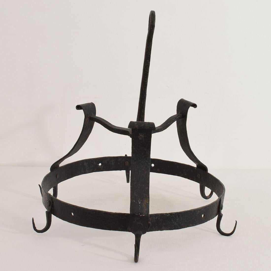 18th Century French Hand Forged Iron Game Rack 1