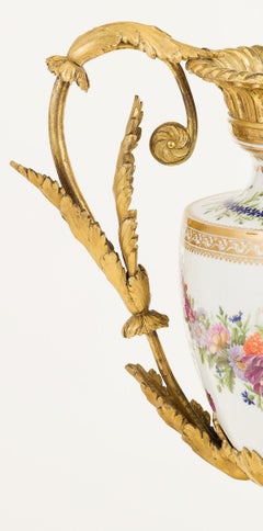 18th Century French Hand Painted Porcelain in Gilt-Mount 'Ormolu', Centrepiece