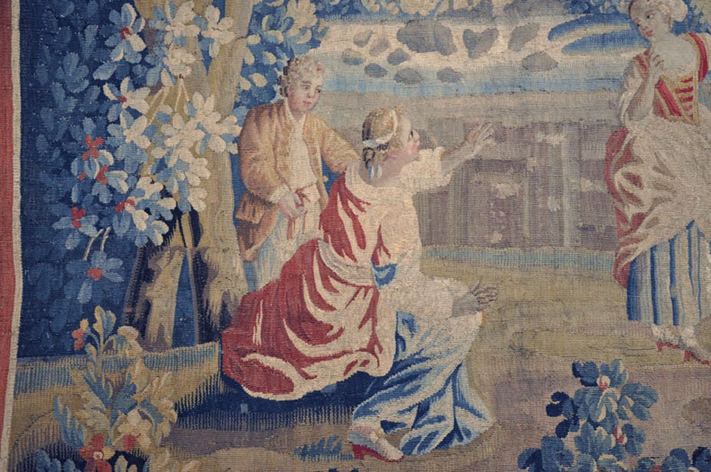 Französischer handgewebter Aubusson-Wandteppich aus dem 18. Jahrhundert, das „Colin-Maillard“-Spiel (Louis XVI.) im Angebot