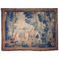 18th Century French Handwoven Aubusson Tapestry, The "Colin-Maillard" Game