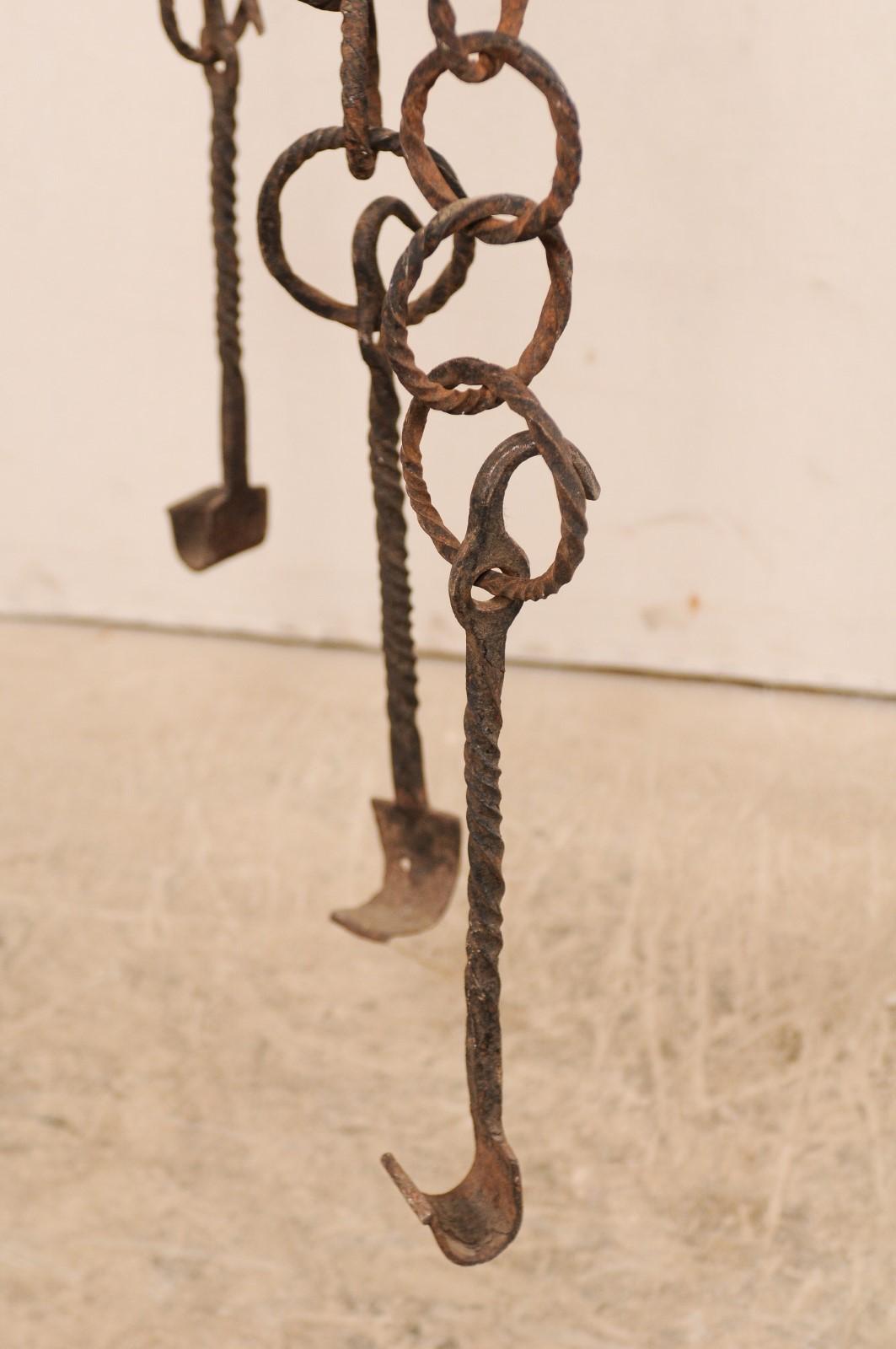 18th Century French Hanging Iron Fireplace Accessory For Sale 4