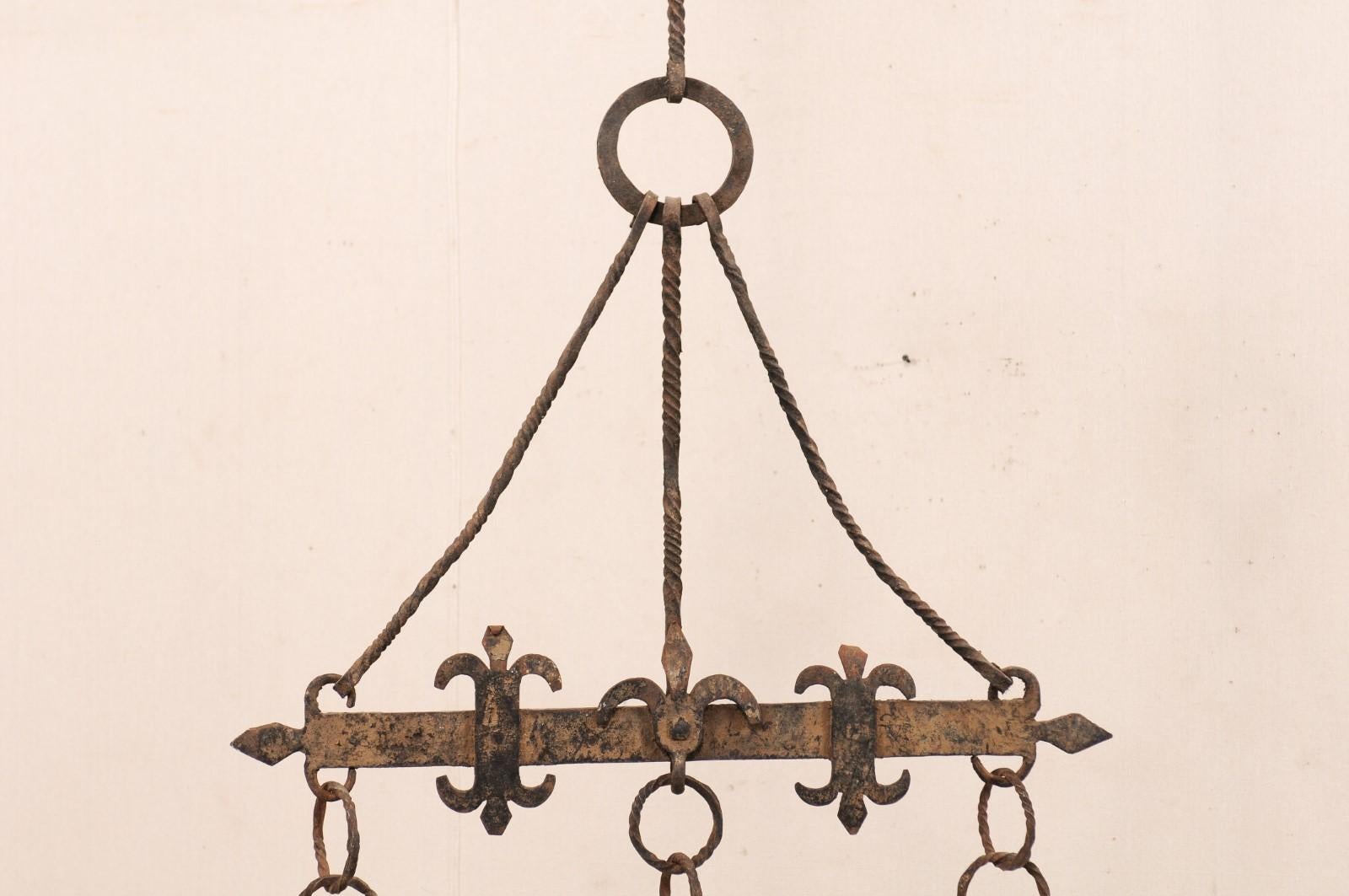 Metal 18th Century French Hanging Iron Fireplace Accessory For Sale