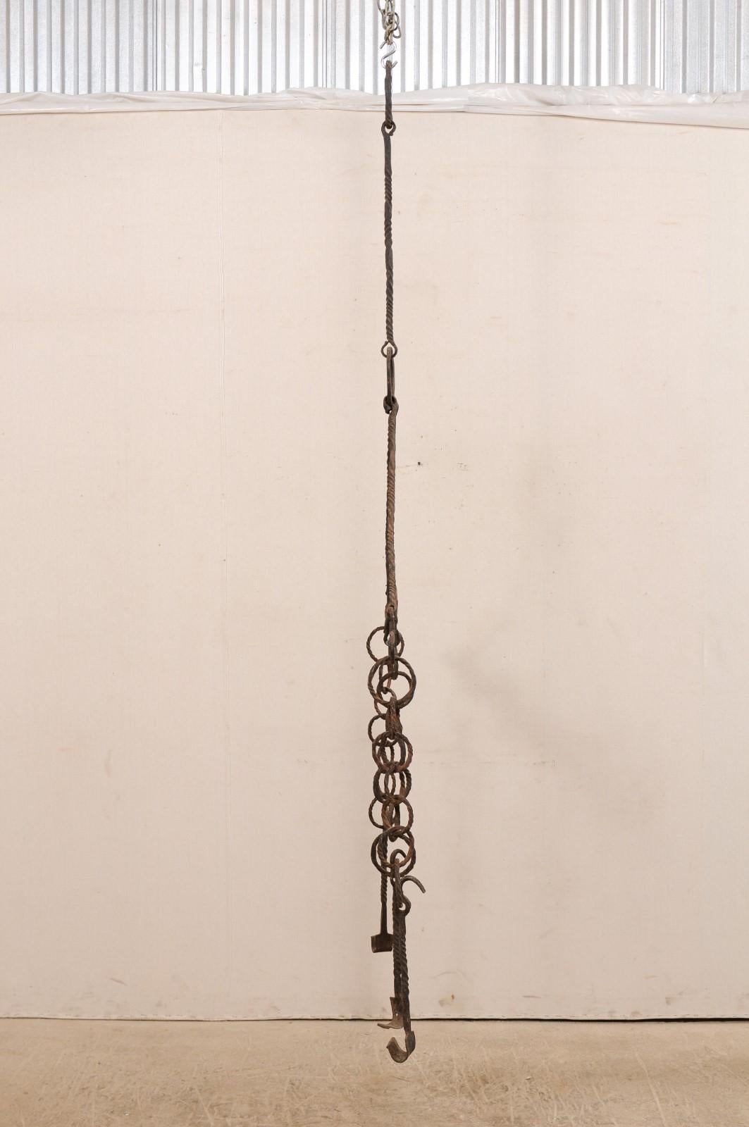 18th Century French Hanging Iron Fireplace Accessory For Sale 2