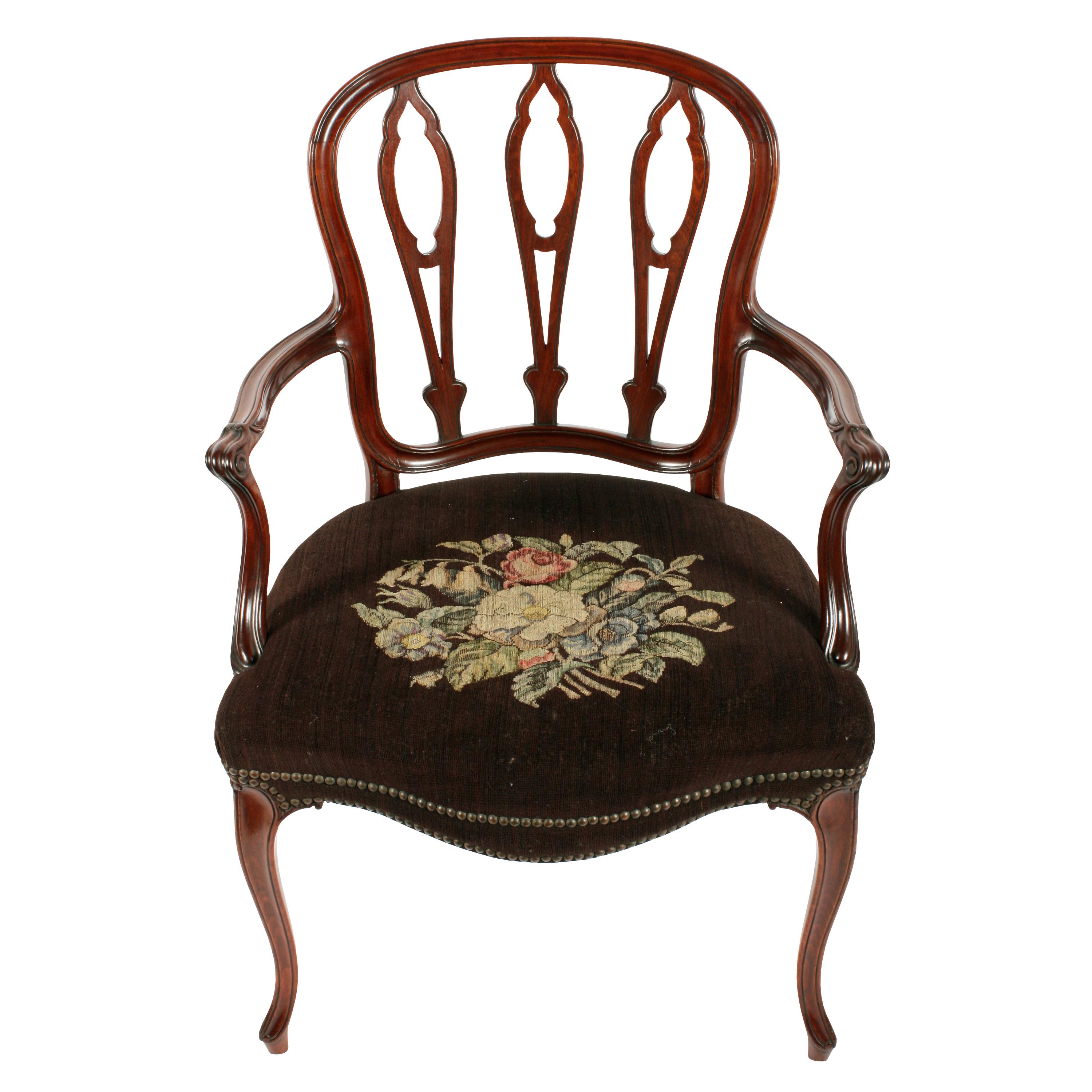 George III 18th Century French Hepplewhite Armchair