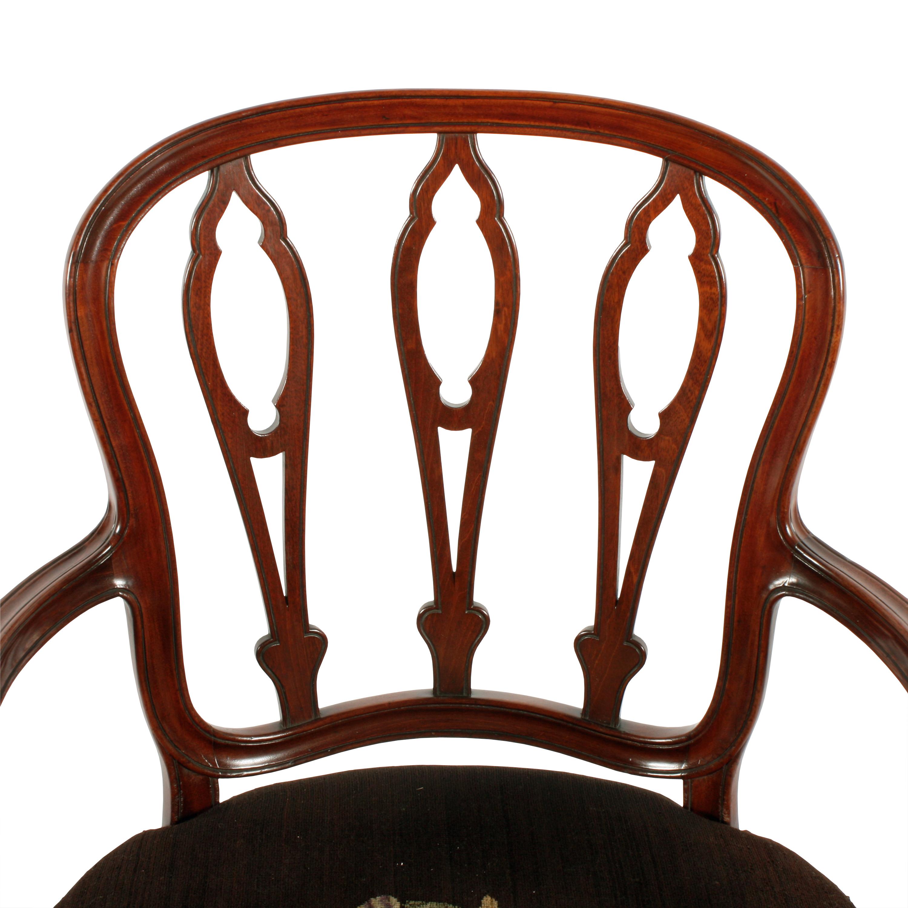 British 18th Century French Hepplewhite Armchair