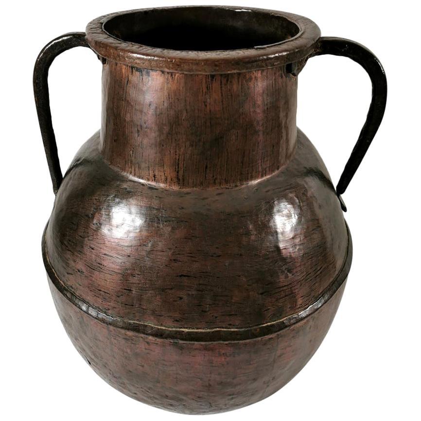 Französischer riesiger Kupfer-Wasserbehälter aus dem 18. Jahrhundert