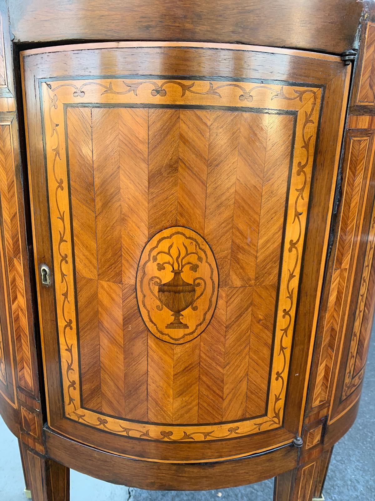 18th Century French Inlaid Demilune Cabinet 6