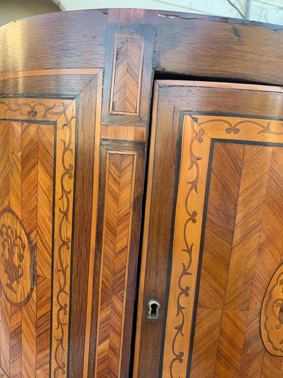 18th Century French Inlaid Demilune Cabinet 8