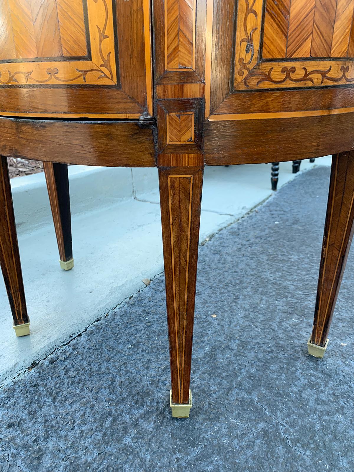 18th Century French Inlaid Demilune Cabinet 11