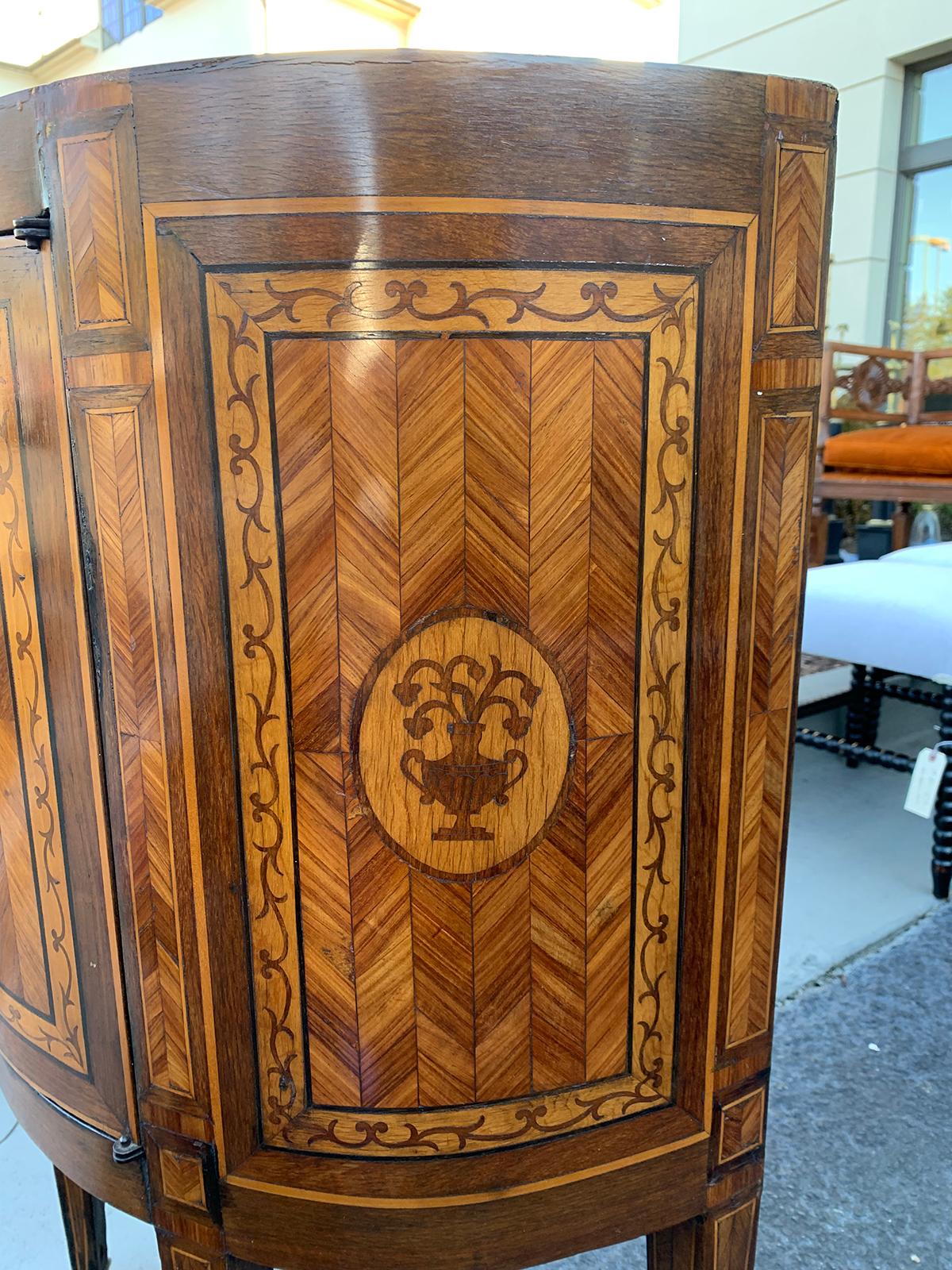 18th Century French Inlaid Demilune Cabinet 13