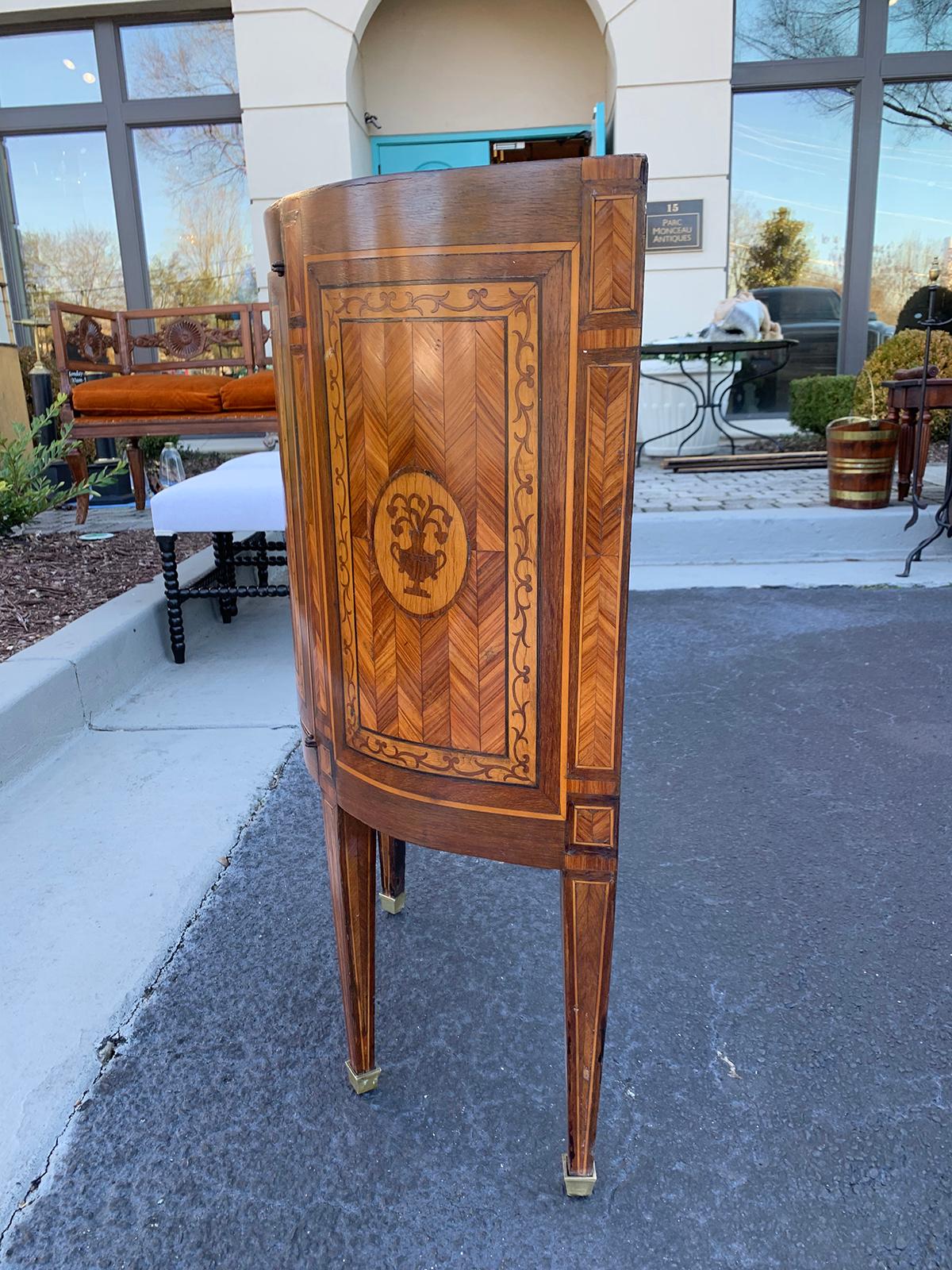 18th Century French Inlaid Demilune Cabinet In Good Condition In Atlanta, GA