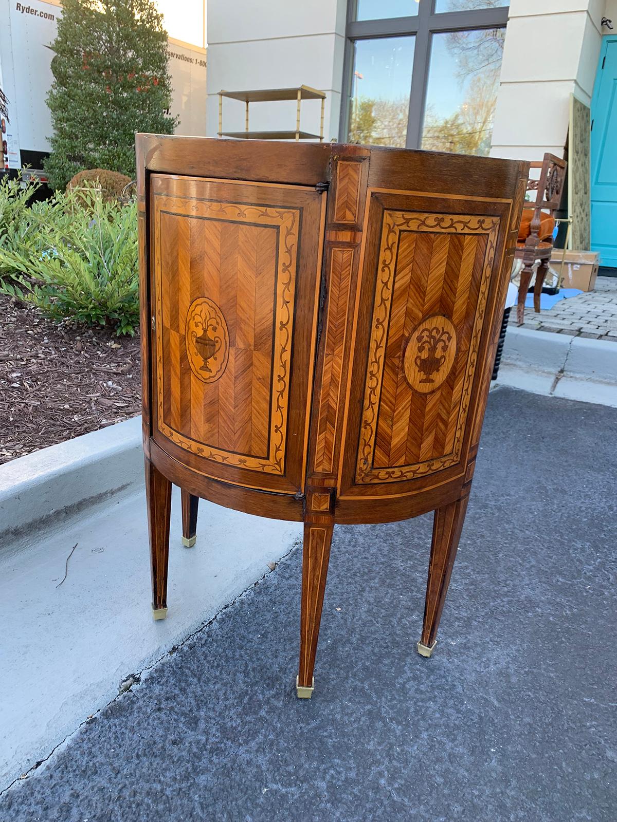 18th Century French Inlaid Demilune Cabinet 3