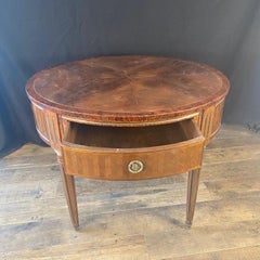 18th Century French Inlaid Walnut Gueridon Entryway Table or Accent Table