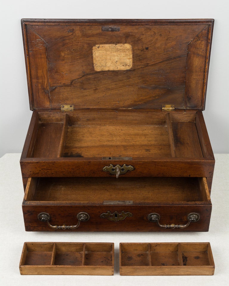 18th Century French Jewelry Walnut Box at 1stDibs
