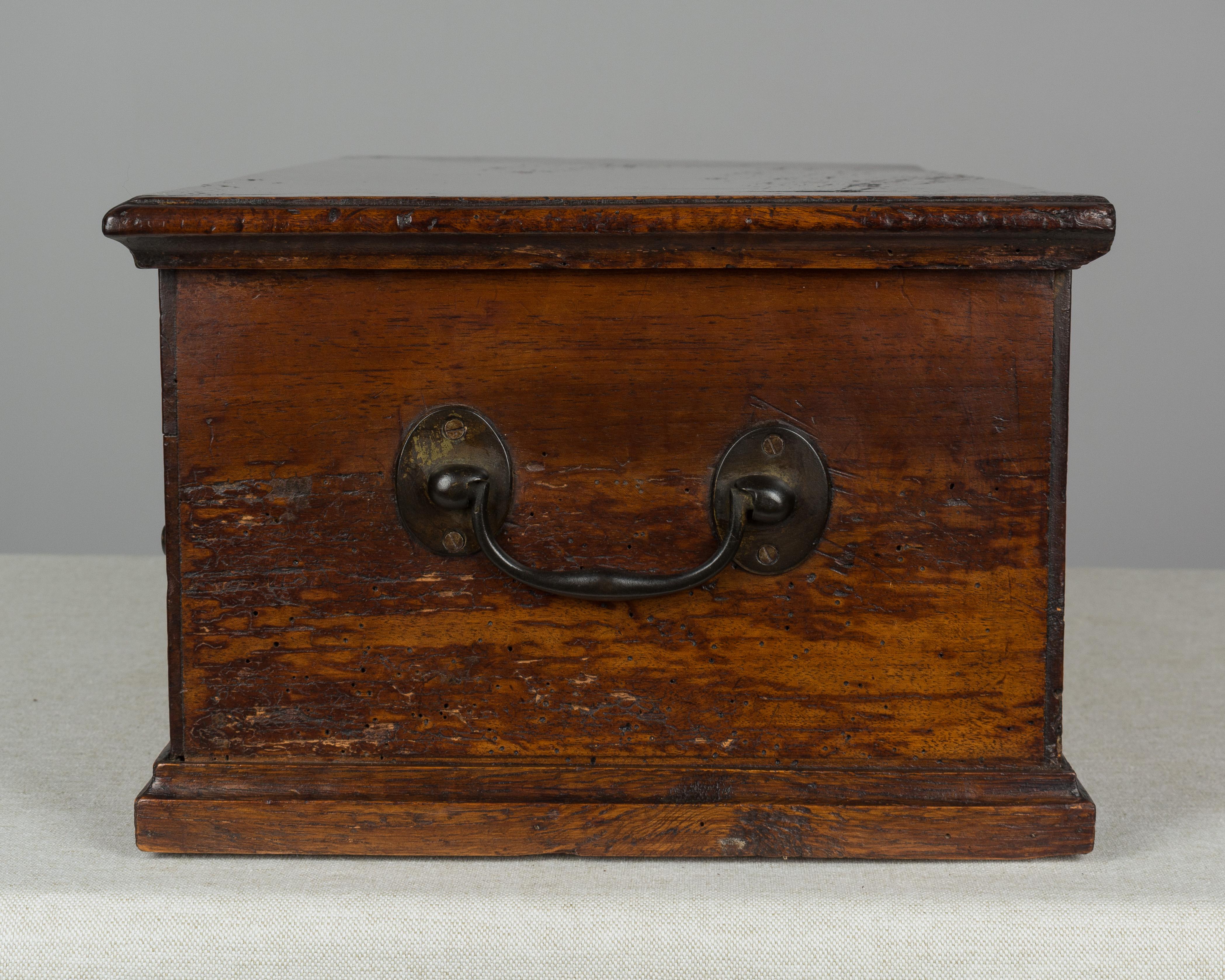 Cast 18th Century French Jewelry Walnut Box