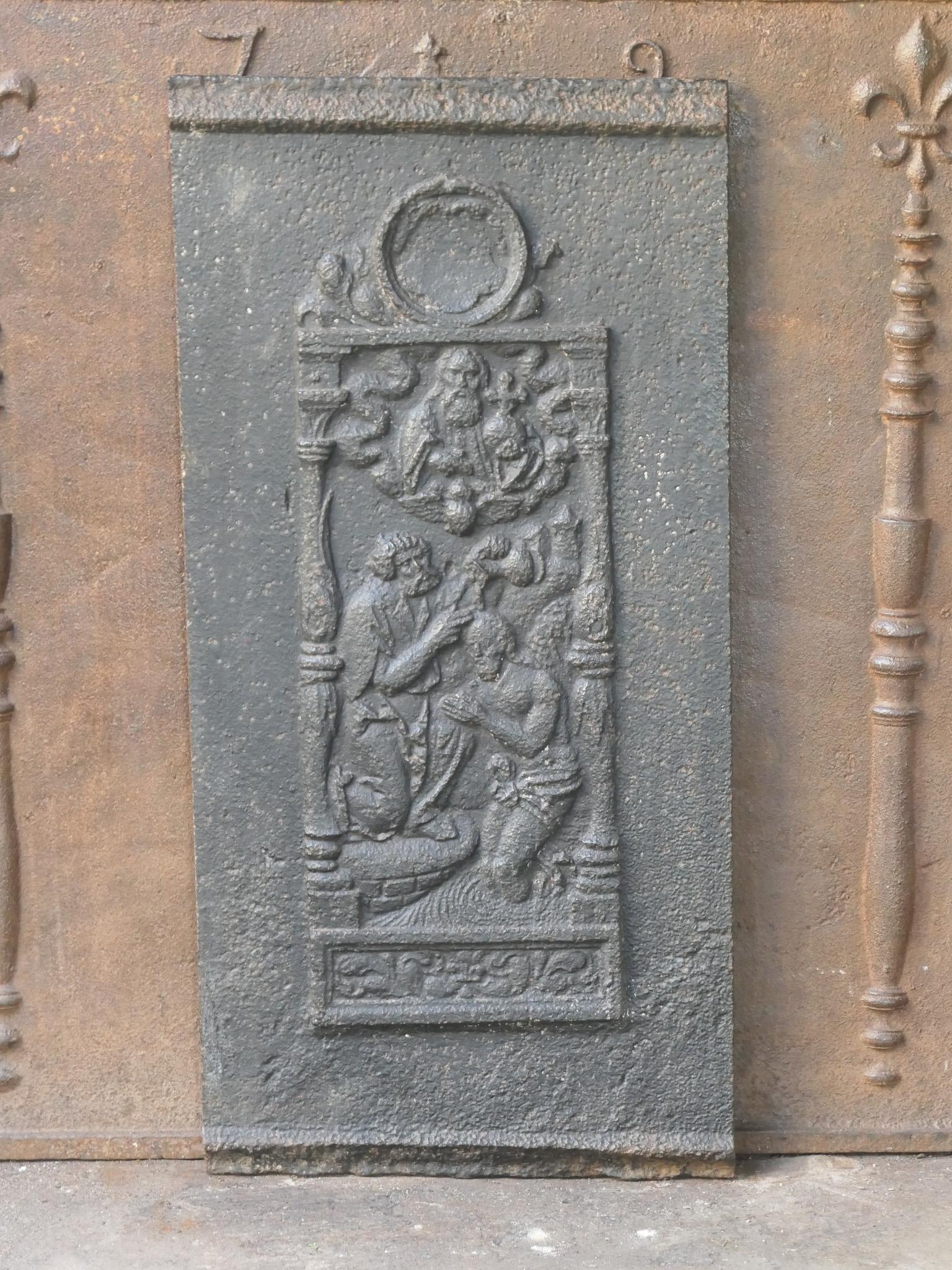 Cast 18th Century French 'John the Baptist' Fireback For Sale