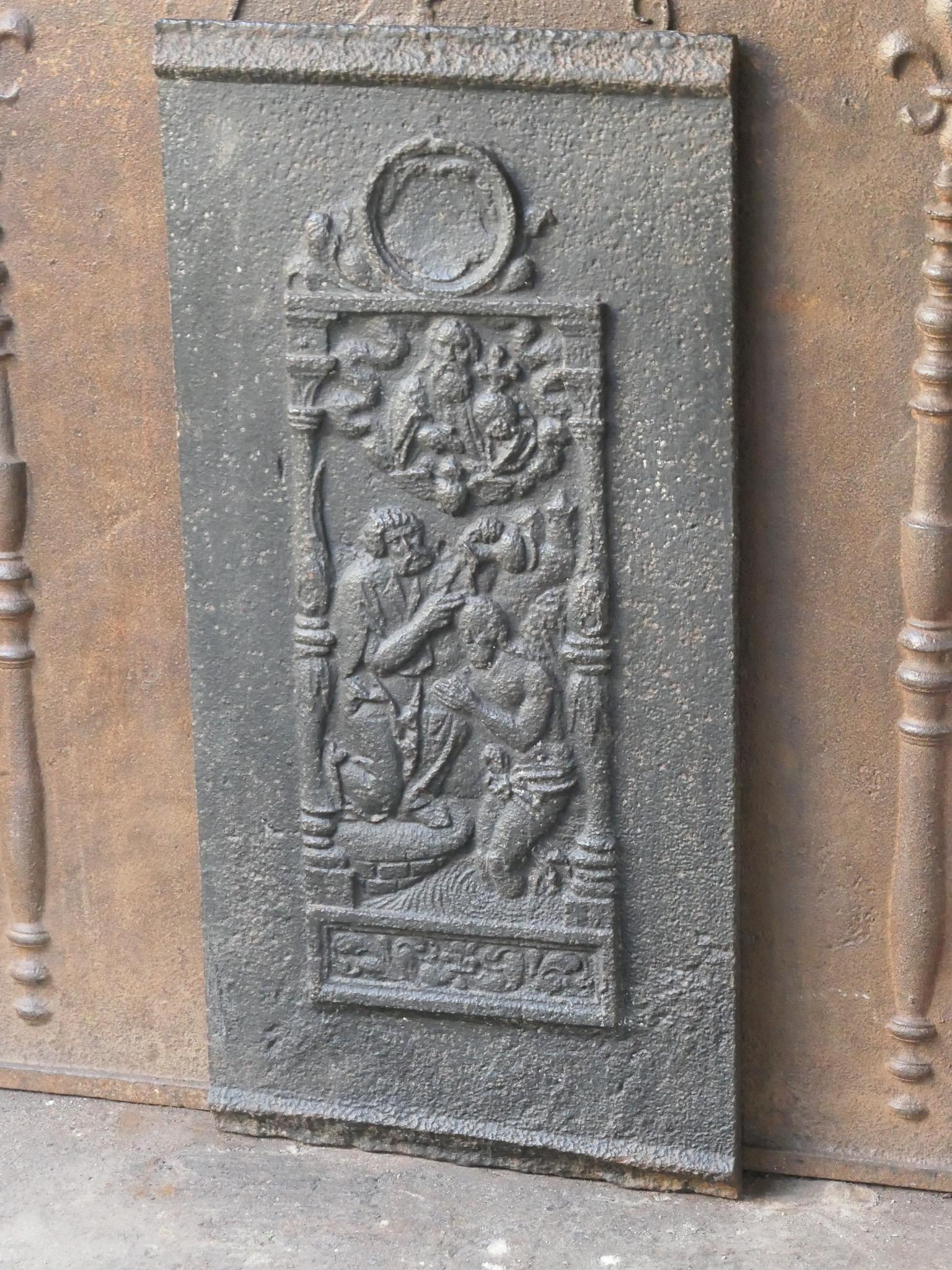 18th Century French 'John the Baptist' Fireback In Good Condition For Sale In Soest, NL
