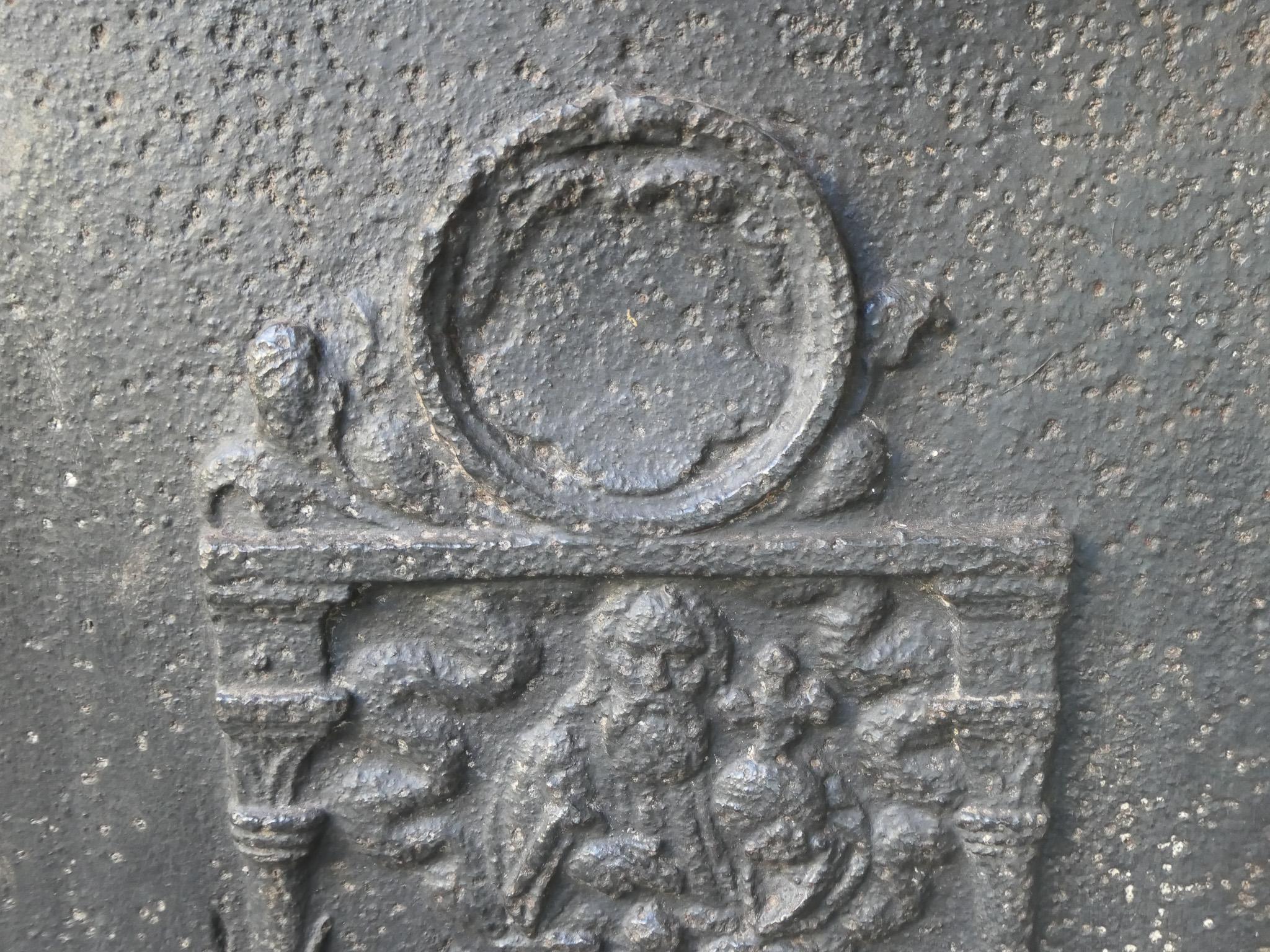 Iron 18th Century French 'John the Baptist' Fireback For Sale