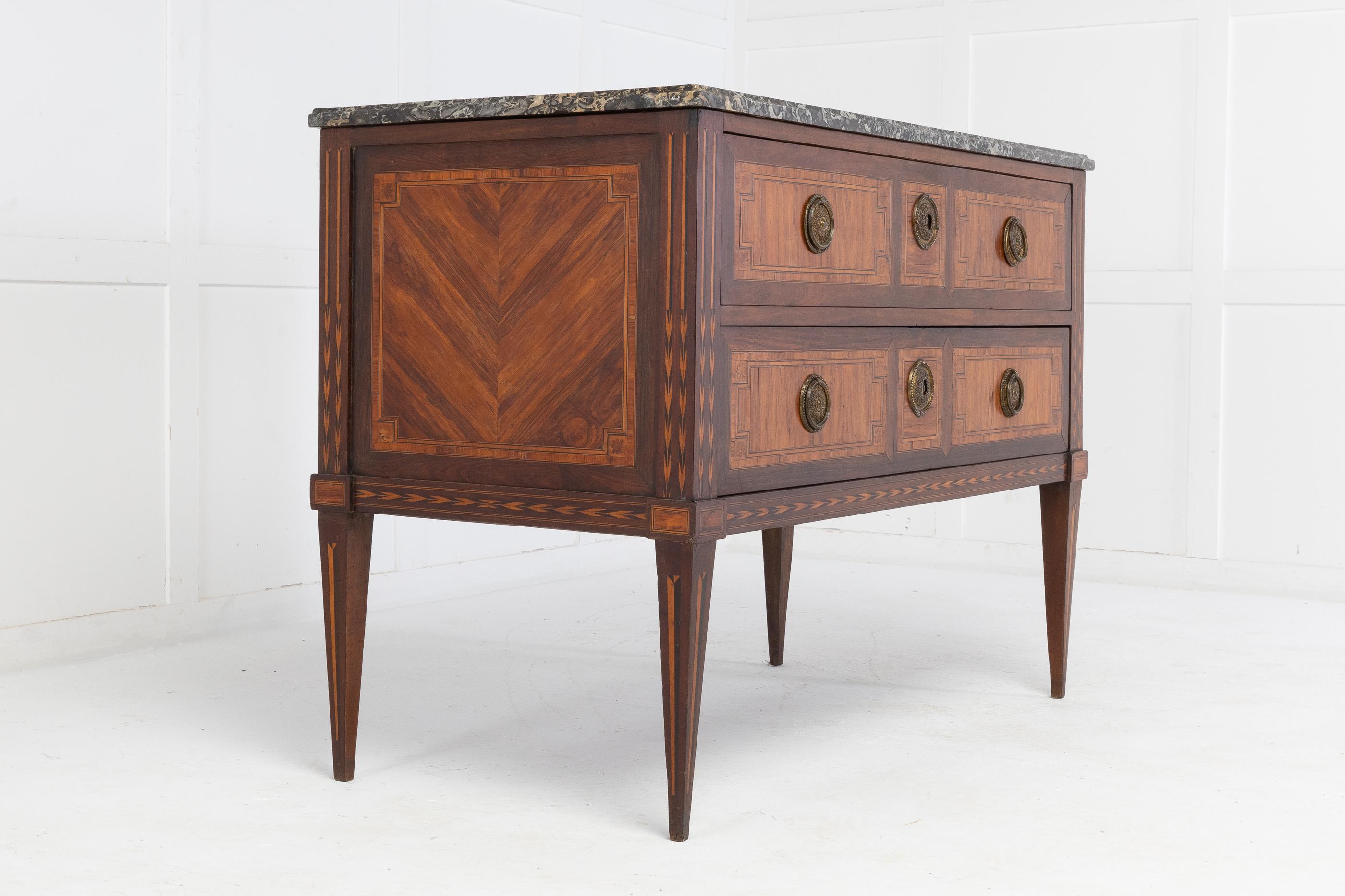 18th Century and Earlier 18th Century French Kingwood and Tulip Commode