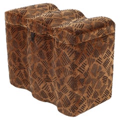 18th Century French Kuba Upholstered Wavy Serpentine Chest