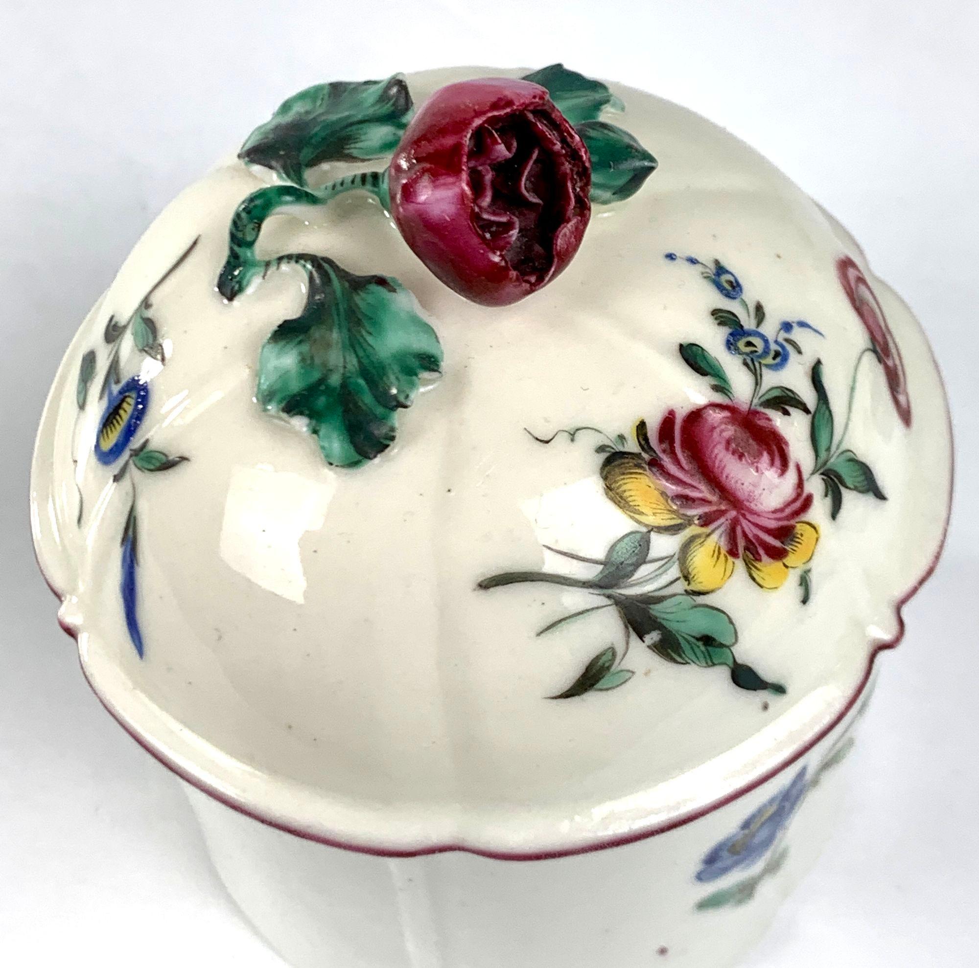 Rococo 18th Century French Lady's Blush Pot Mennecy Soft Paste Porcelain Hand-Painted