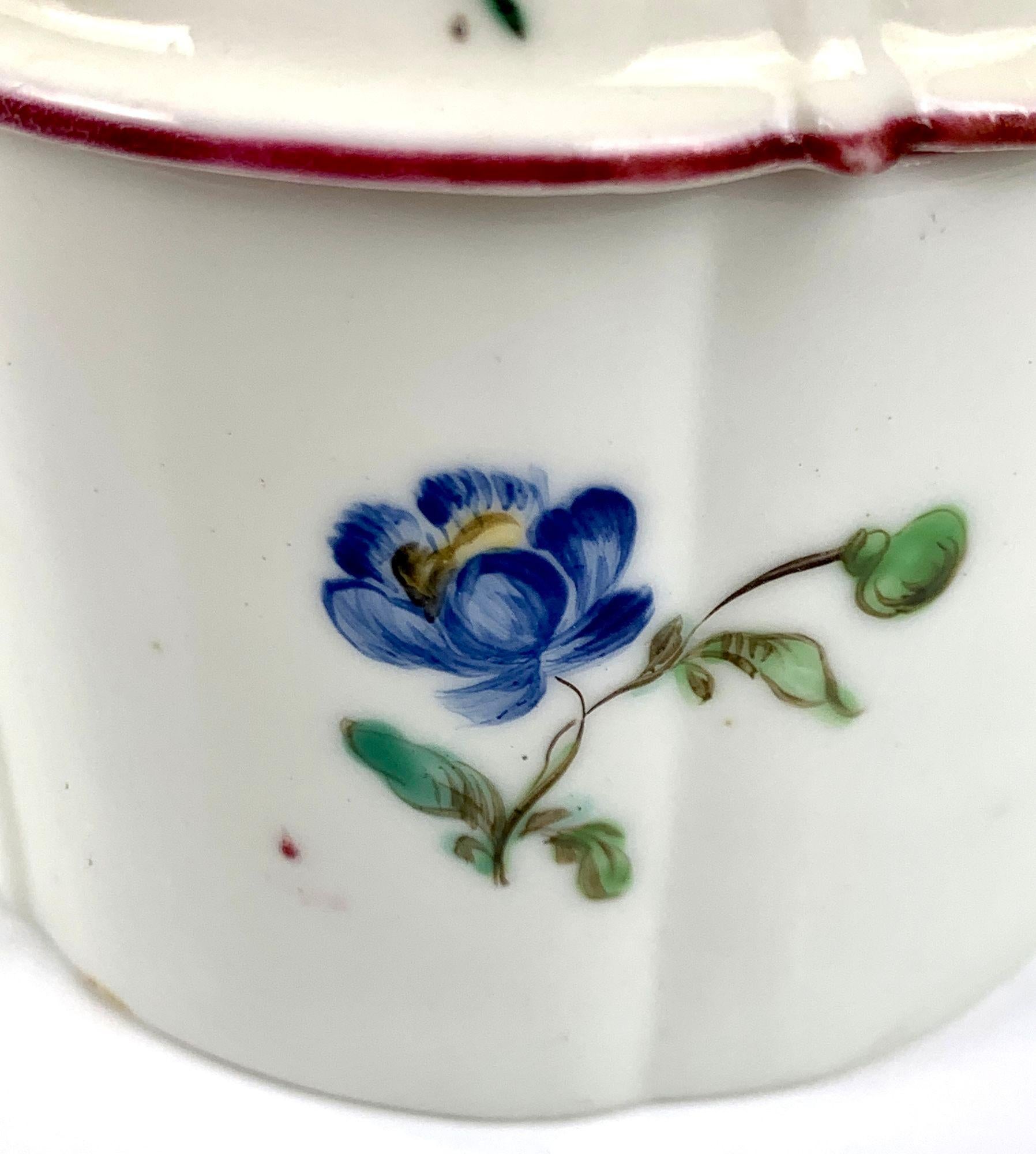 18th Century French Lady's Blush Pot Mennecy Soft Paste Porcelain Hand-Painted 1